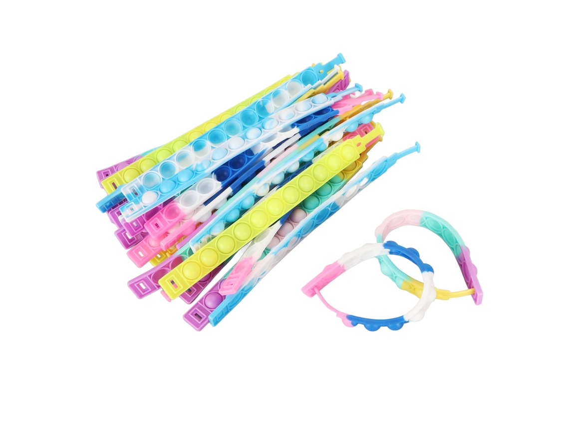 Dan26-pulsera De Burbujas Push Multicolor 31pcs, Juguete De Silicona Para Niños, Reduce Estrés Y Entretenimiento