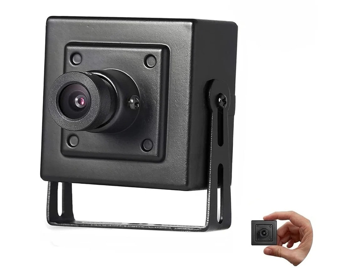 Mini cámara de red de 3 millones de píxeles, pequeña cámara de alta definición, cámara de vigilancia remota industrial con PoE, audio remoto para teléfono móvil Yizhood (negra)