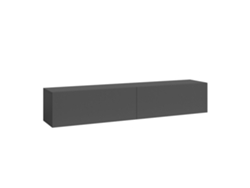 Prateleira Suspensa Evaton 2 Portas 160x32x30cm Cinzento Escuro Mate en.casa