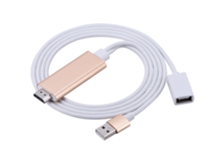 Cable De Compartir Pantalla (1080p Hd Lightning A Hdmi) Para Ios Iphone5-7p Oro