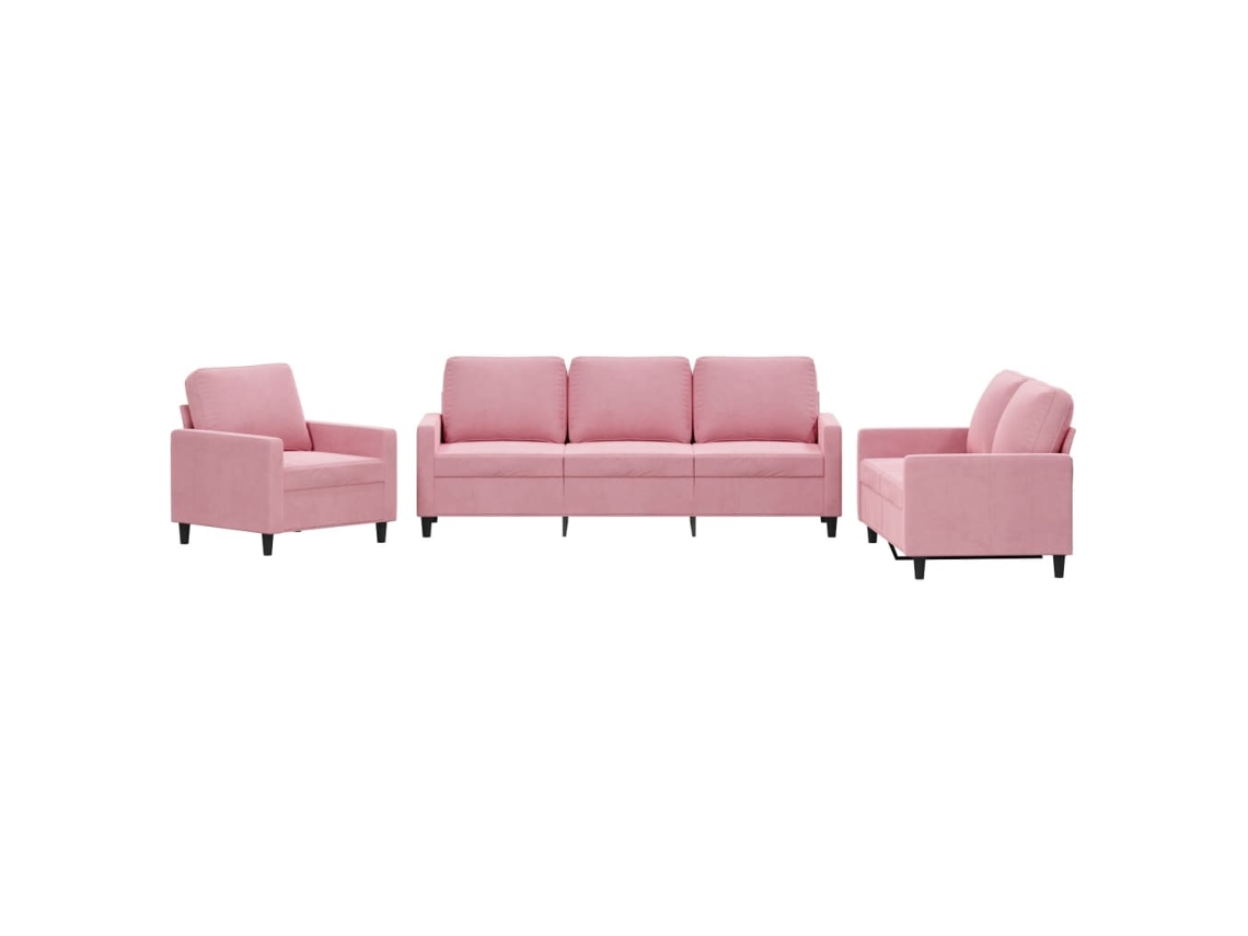 Maison Exclusive - Juego De Sofás Con Cojines 3 Piezas Terciopelo Rosa
