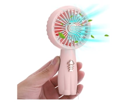 Ventilador portátil de mano mini potente ventilador USB con batería recargable y ventilador eléctrico de 3 velocidades pequeño personal lindo rosa ...