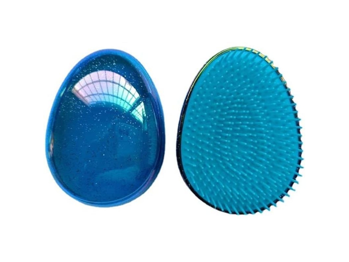 Peine Desenredante Para Extensiones De Cabello, Mini Cepillo Compacto Para Cabello Sin Nudos (azul Cielo Estrellado)