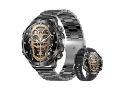 Smartwatch Ak75 Linterna Bluetooth Llamadas Batería De Larga Duración Para Uso Externo Yizhood (negro)