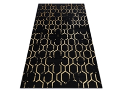 Alfombra Gloss Moderno 407C 86 Elegante, Glamour, Art Deco Negro/Oro (160 x 220 cm)
