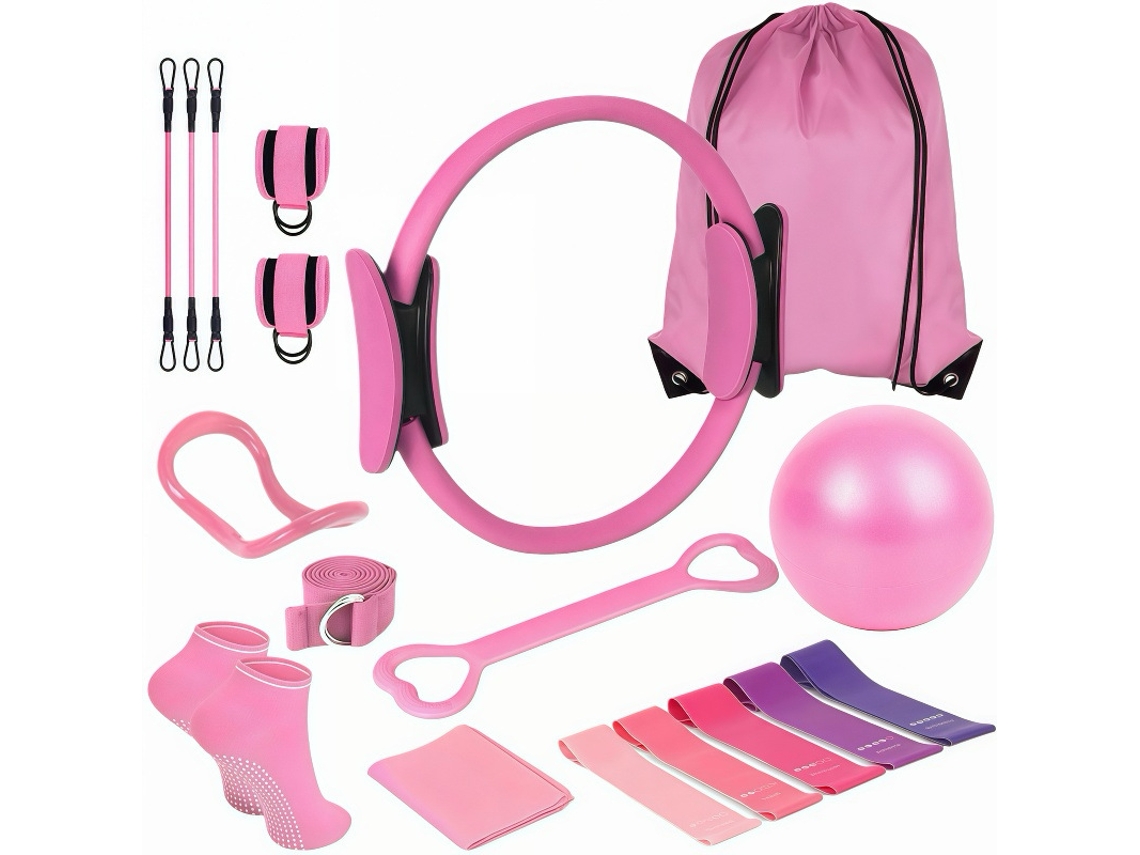 Set De Pilates De 18 Piezas Para Tonificar Y Adelgazar (Rosa)  DIGITALLAB