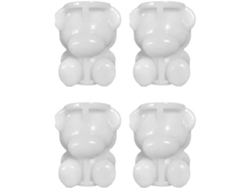 Molde De Hielo 3d Oso, 4 Piezas, Silicona Food Grade, Desmoldado Fácil, Reutilizable, Para Ocasiones Especiales