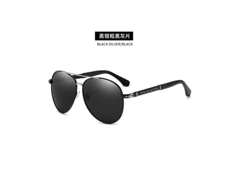 Gafas de sol polarizadas de moda Gafas de sol de metal de conducción diurna y nocturna para hombres de aviador de doble haz de dos colores Plata