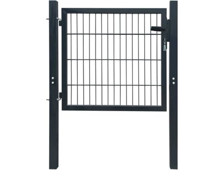 vidaXL Puerta de valla metálica acero gris antracita 105x150 cm