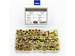 Tuercas De Remache De Acero Al Carbono Insertos Roscados M3-m10 150 Piezas Caja De Almacenamiento