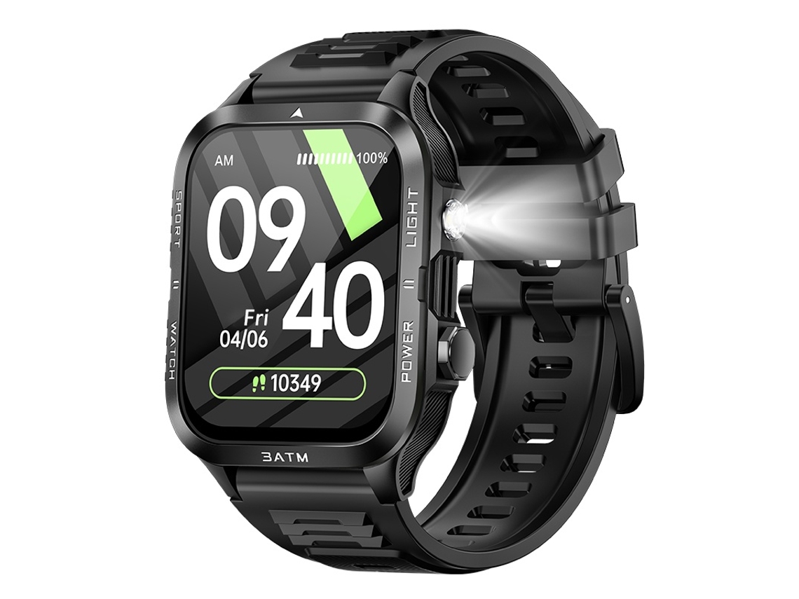 Smartwatch KT89 con resistencia al agua de 3 ATM y batería de 25 días de duración Bisbisous (negro)