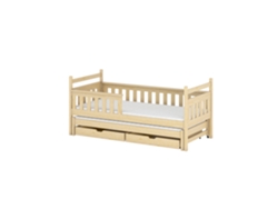 Cama Infantil FURNLUX Dominik (Beige, Madera Maciza - 88X208X90 Cm / 80X200 Cm)