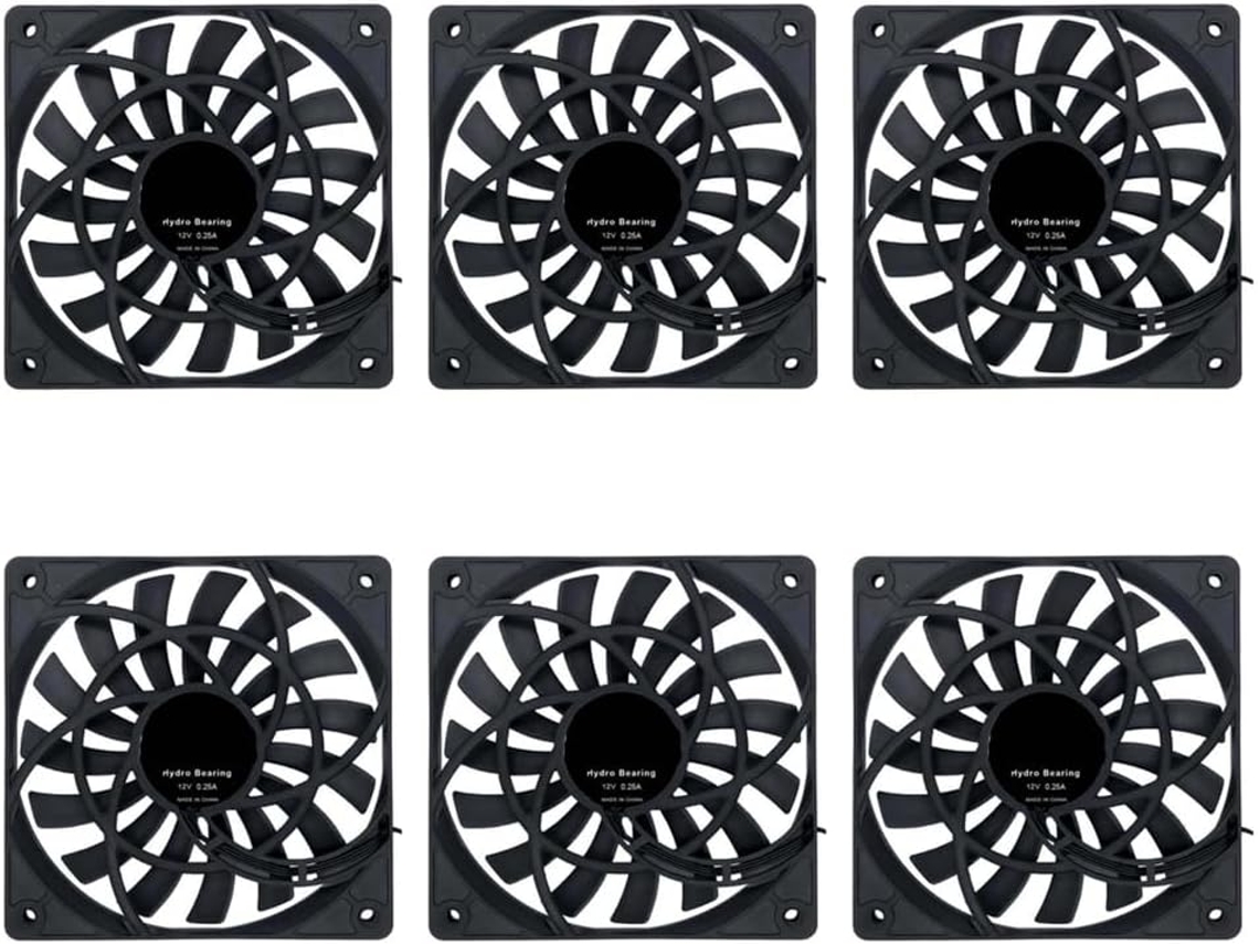 6 Ventiladores De Refrigeración Pwm Delgados Silenciosos De 120 Mm (12 Cm), Nuevos.