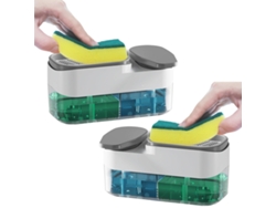 Dispensador de jabón y soporte para esponja, juego de lavavajillas 2 en 1 RNEMITERY