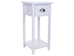 Mesita de Noche WANDERLUST DECO (Madera de Paulownia y Mdf - Blanco - 30 x 30 x 63 cm)
