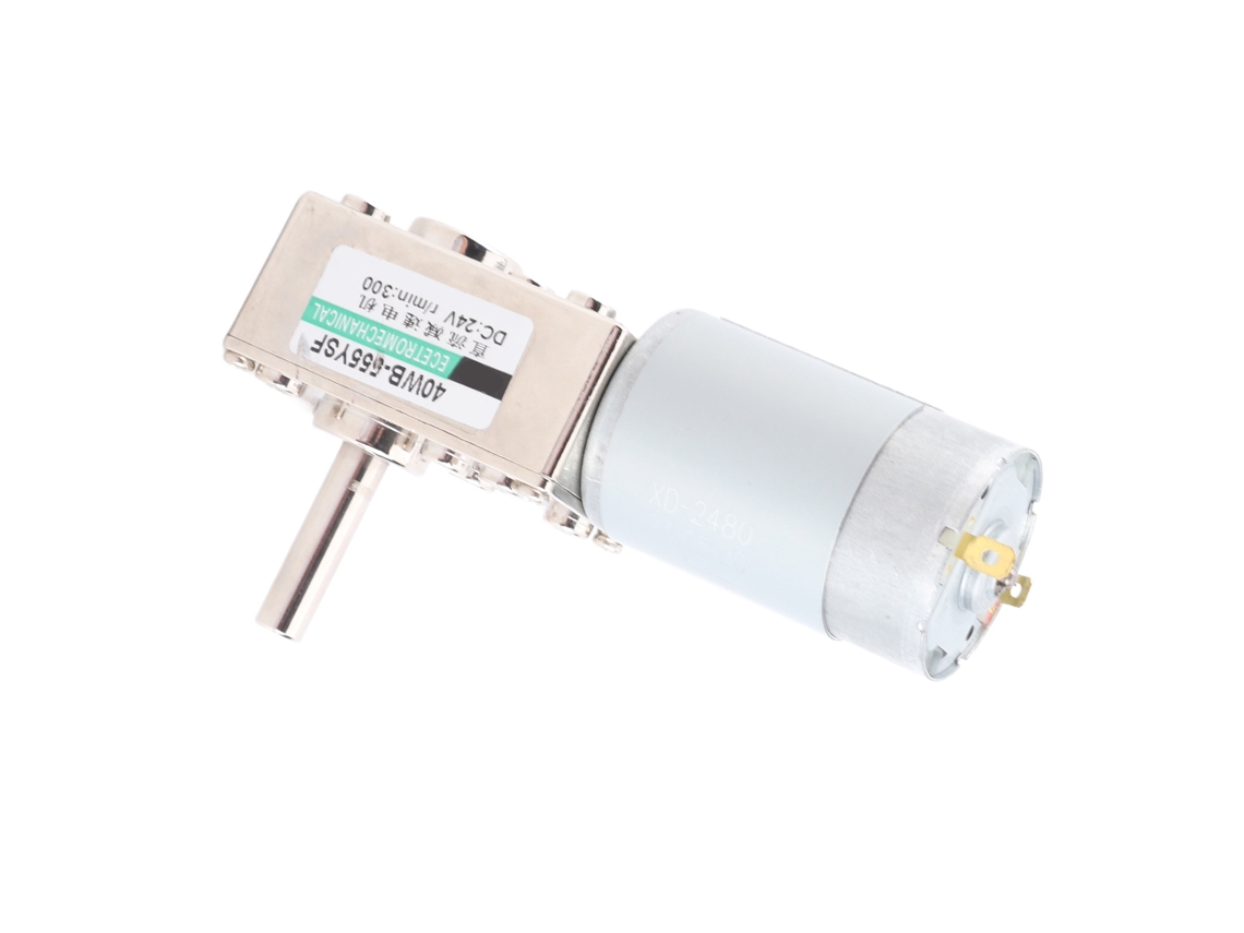 Motor De Engrenagem Com Vis Sem Fim Dc De Alto Torque E Baixa Velocidade Controle Bidirecional 24v 300rpm