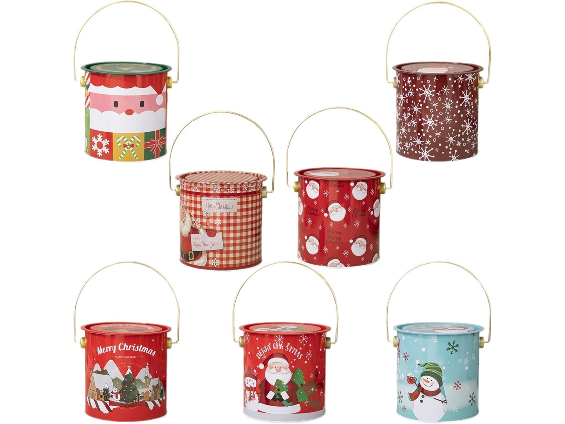 Sets de regalo navideños | Juego de 7 cajas metálicas para postres | Contenedores para B Gokoco