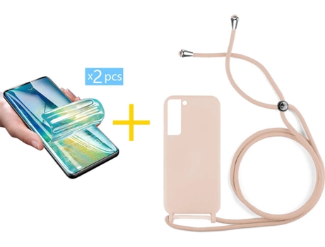 Carcasa + 2 Protectores de Pantalla para Samsung Galaxy S22 Plus 5G ACCETEL Rosa Pastel