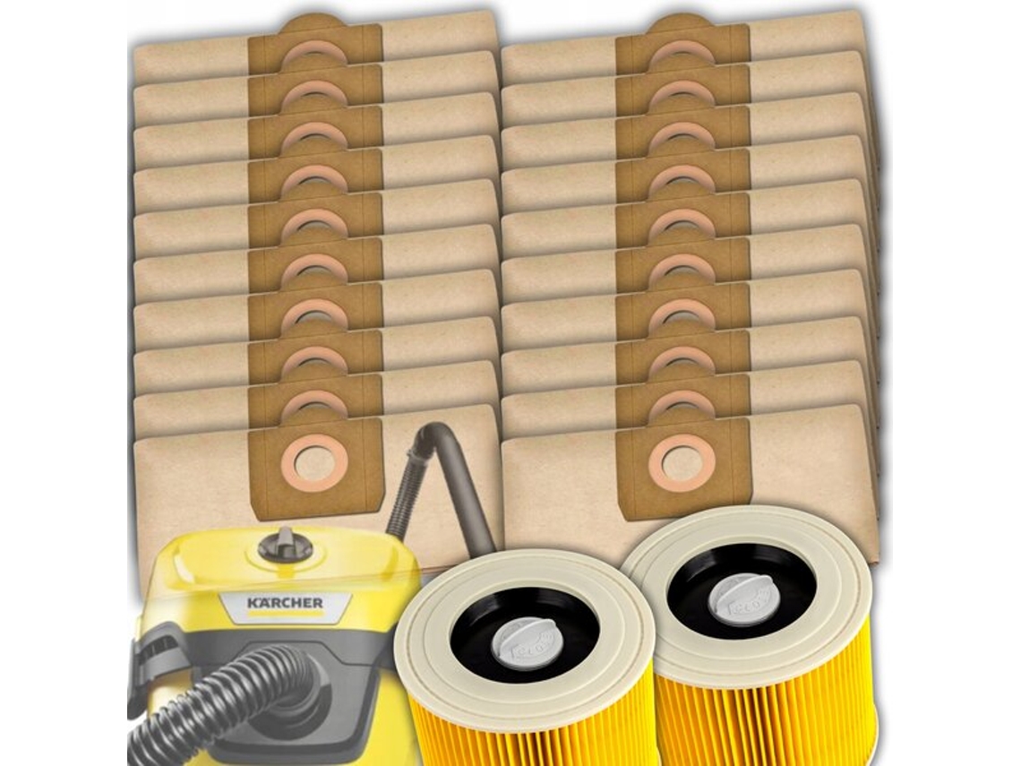 20 bolsas para aspiradora Karcher Wd3 Worek Wd3 Kwd3 Wd2 Se 4001 y 2 filtros.