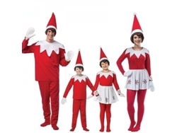 Disfraz Navideño Familiar Elfo Rojo Niños Traje Cosplay Fiesta Año Nuevo Padres E Hijos L Hombres