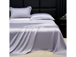 Juego De Sábanas De 3 Piezas Chrui (sábana Superior Y Dos Fundas De Almohada), Seda De Hielo Lavable, 230x250cm (morado)