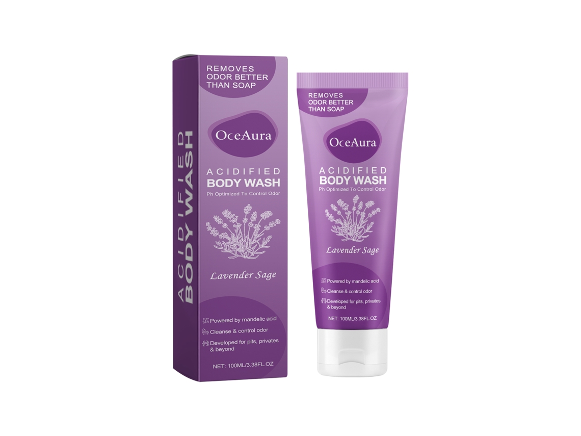 Gel de ducha ácido, limpieza profunda, hidratante con lavanda y salvia, 100 ml