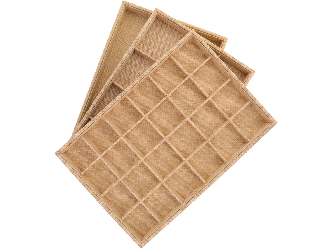 Organizador De Joyas De Lino De 3 Piezas, Práctico Y Multiusos Para Guardar Collares Y Pulseras.