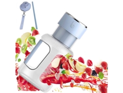 Exprimidor De Frutas Portátil Multifuncional 1600ml Vaso Exprimidor De Gran Capacidad Con Pajita Azul Veanxin