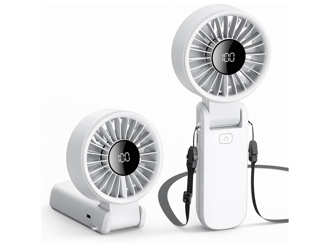 Mini Ventilador Portátil De Mano (blanco) - Diseño Ajustable A 180° - Batería Recargable De 4000 Mah