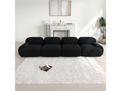 Sofá 4 Plazas - Corduroy Suave, 32d Espuma, Ergonómico, Haustierfreundlich, Sin Montaje - Negro