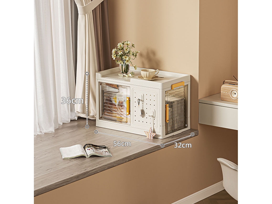 Caja de almacenamiento apilable, plegable, portátil, ligera, de plástico, para el hogar, la escuela y el dormitorio, de una sola capa.
