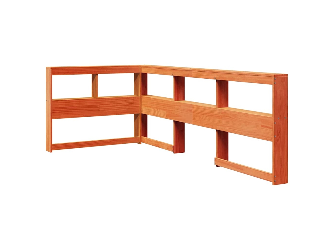Maison Exclusive - Cabecero Cama Estantería Forma L Marrón Encerado 80 Cm