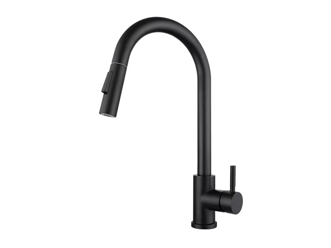 Grifo monomando Eifson de acero inoxidable 304 con dos niveles de caudal (negro)