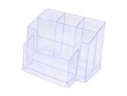 Portavasos Multifunción Transparente Con Cajita De Tarjetas Color Blanco Transparente Para Oficina