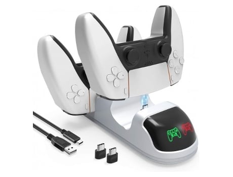 Cargador para mandos Ps5, base estación de carga rápida Doble Playstation5, Protección Inteligente contra Chip, Base