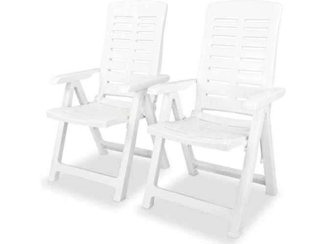 Conjunto 2 Silla Jardin VIDAXL Blanco Plástico