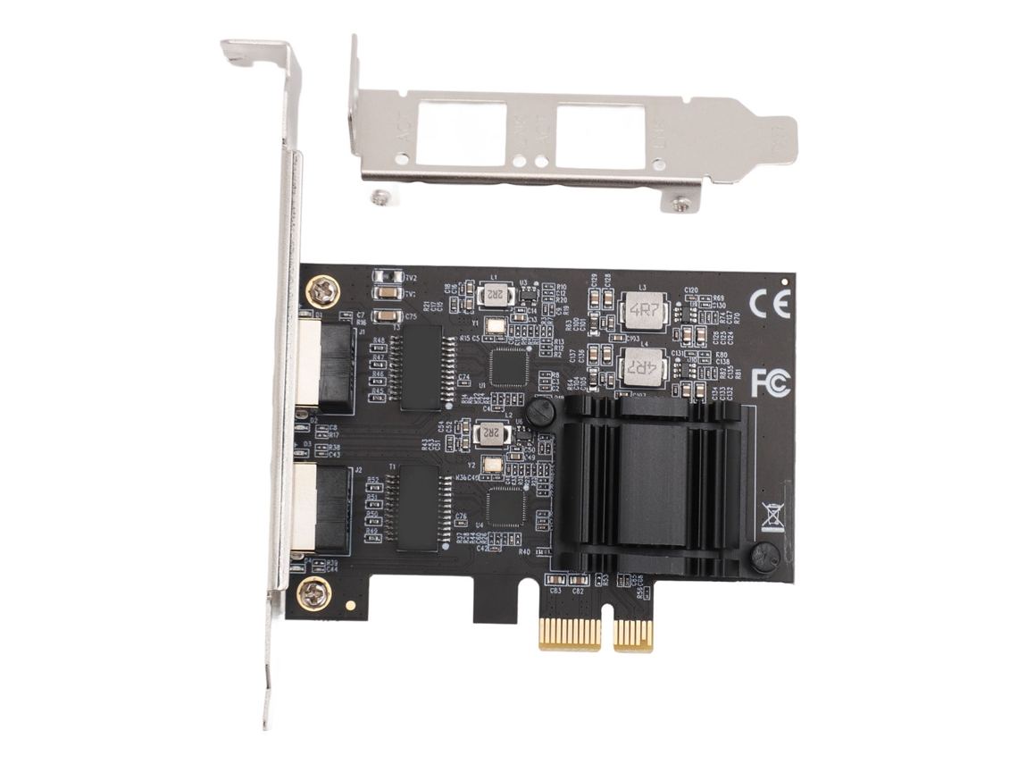 Baoj-2026placa De Rede Pcie De Dois Portos Rtl8125b 2.5gbase-t 2500mbps Adaptador De Ethernet Gigabit Rj45 Para Windows