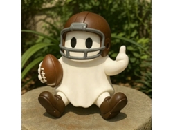 Figura de resina hecha a mano que representa un fantasma del fútbol para la decoración del hogar.