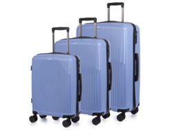 Juego De 3 Maletas Trolley, En Material Ligero Pp Resistente A La Rotura. Cerradura Tsa Numérica, 4 Ruedas Dobles Giratorias 360°.