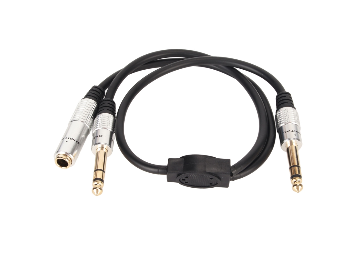 Cable Divisor En Y De 6,35 Mm Para Amplificador De Micrófono Estéreo Doble De 6,35 Mm Macho A Macho Hembra De 1/4 De Pulgada, 19,7 Pulgadas.