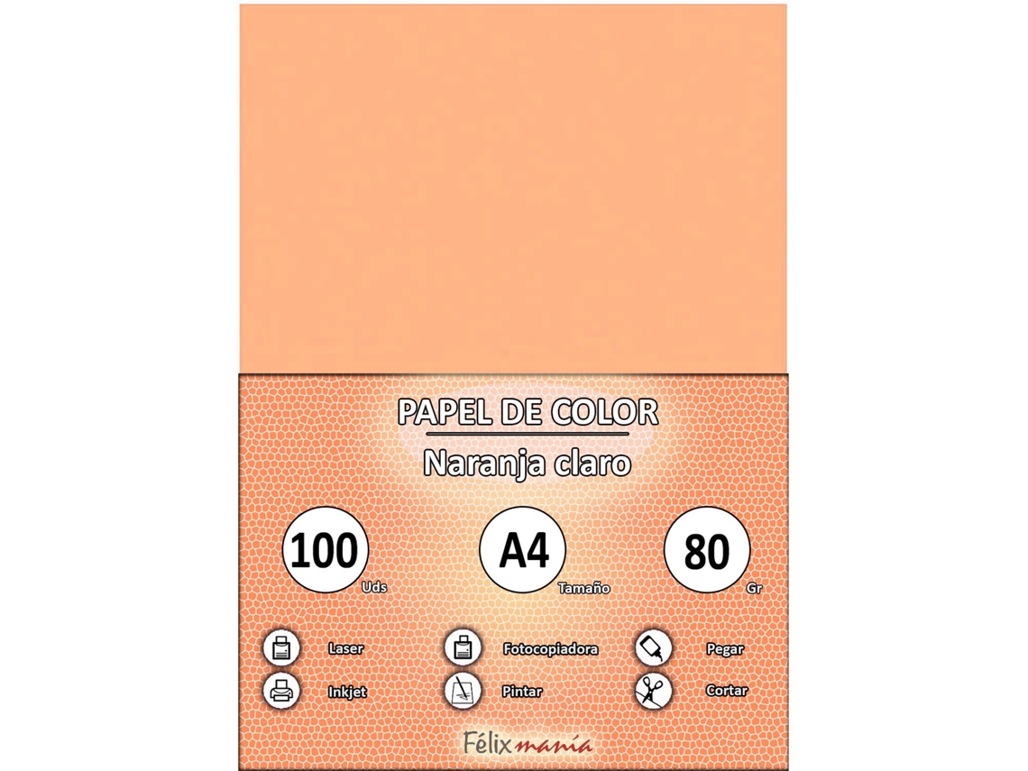 80Gr A4 Paper A4 Light Orange 100 Hojas