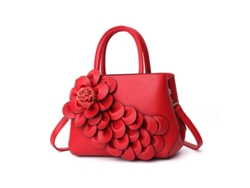 Bolso de mano de piel sintética para mujer, estilo 2026, con estampado floral, bolso de mano o bandolera. Estilo rojo, dos YUNZII