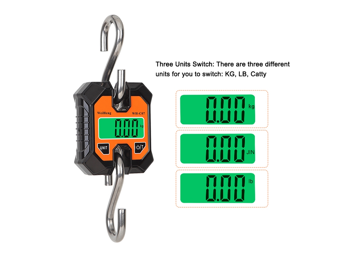 Balanza Electrónica Portátil Colgante De 100 Kg/50 G Con Pantalla Lcd Y Retroiluminación Para El Hogar, La Caza Y La Pesca.