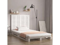 Cabecero Cama De Pared Madera Maciza Pino Blanco 126x3x91,5 Cm