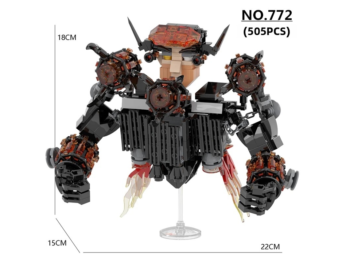 Juego De Construcción De Inodoro, Serie Horror, 505 Piezas, Material Abs, No Requiere Pilas
