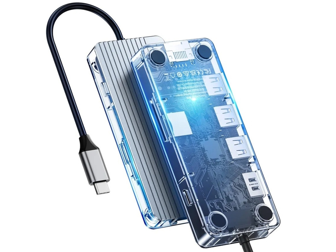 Hub USB C 8 en 1 con estación de acoplamiento USB C con HDMI 4K, carga PD de 100 W, RJ45, tarjeta SD/TF y 3 puertos USB compatibles con Ma Bestvite