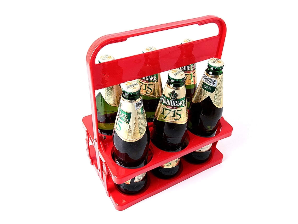 Cesta Plegable De Plástico Para Vino, Cesta Portátil Para Cerveza, Cesta Para Botellas Ktv6, Roja*