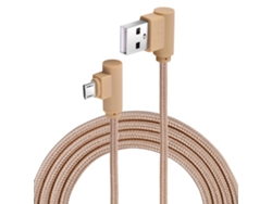 Cable de datos trenzado EOOCOO (en ángulo recto, 2 m, oro de lujo)
