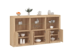 Aparador Con Luces Led Roble Sonoma 181,5x37x100 Cm
