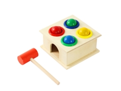 Martillo De Madera Educativo Con Pelotas Para Que Los Bebés Desarrollen La Coordinación Mano-ojo.